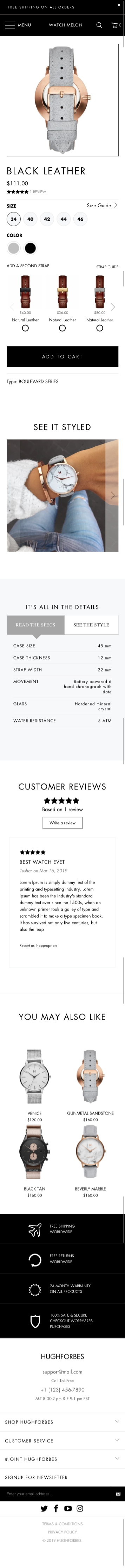 Product Page mobile-view